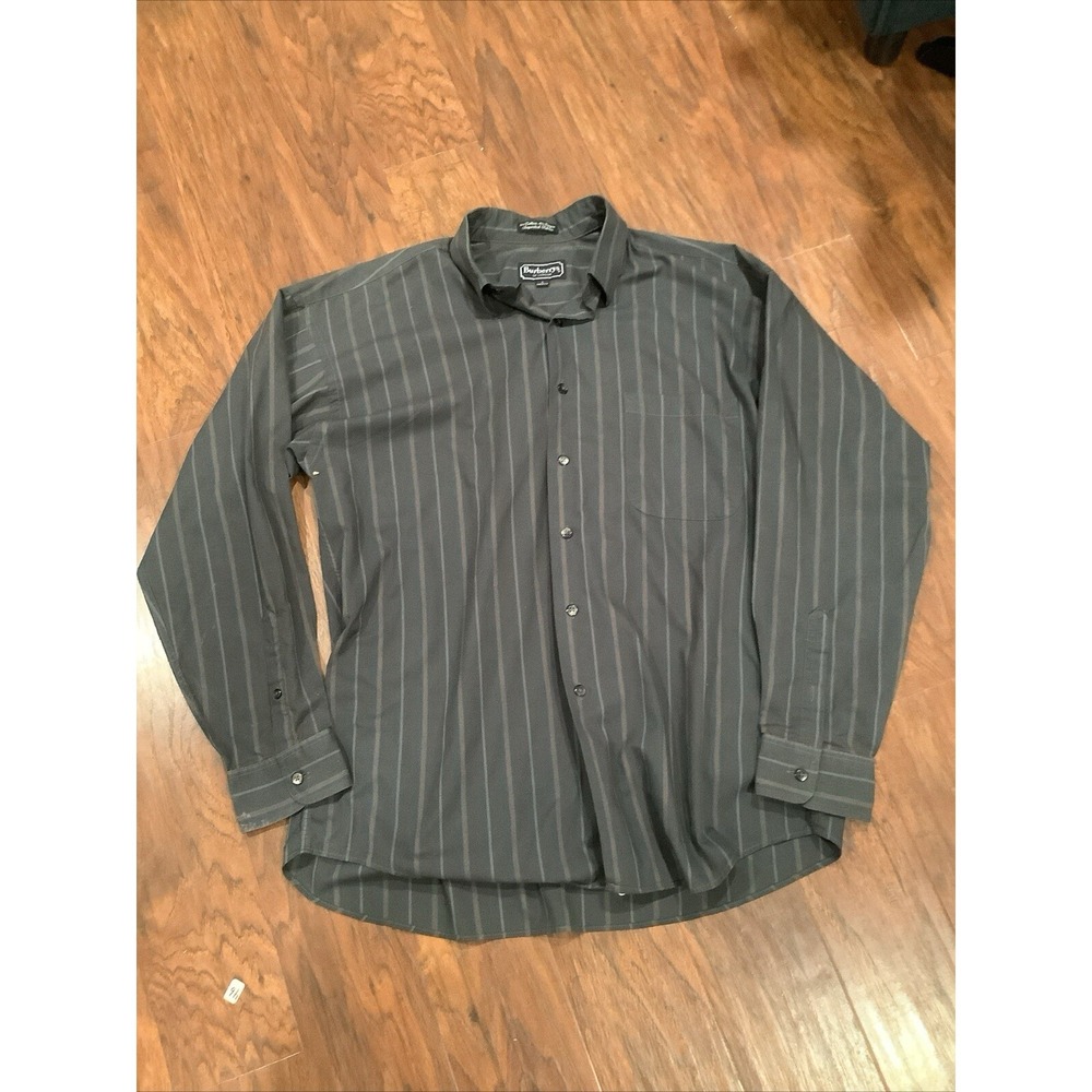 Burberry London Men's Shirt Size L Stripe Blue USA Made